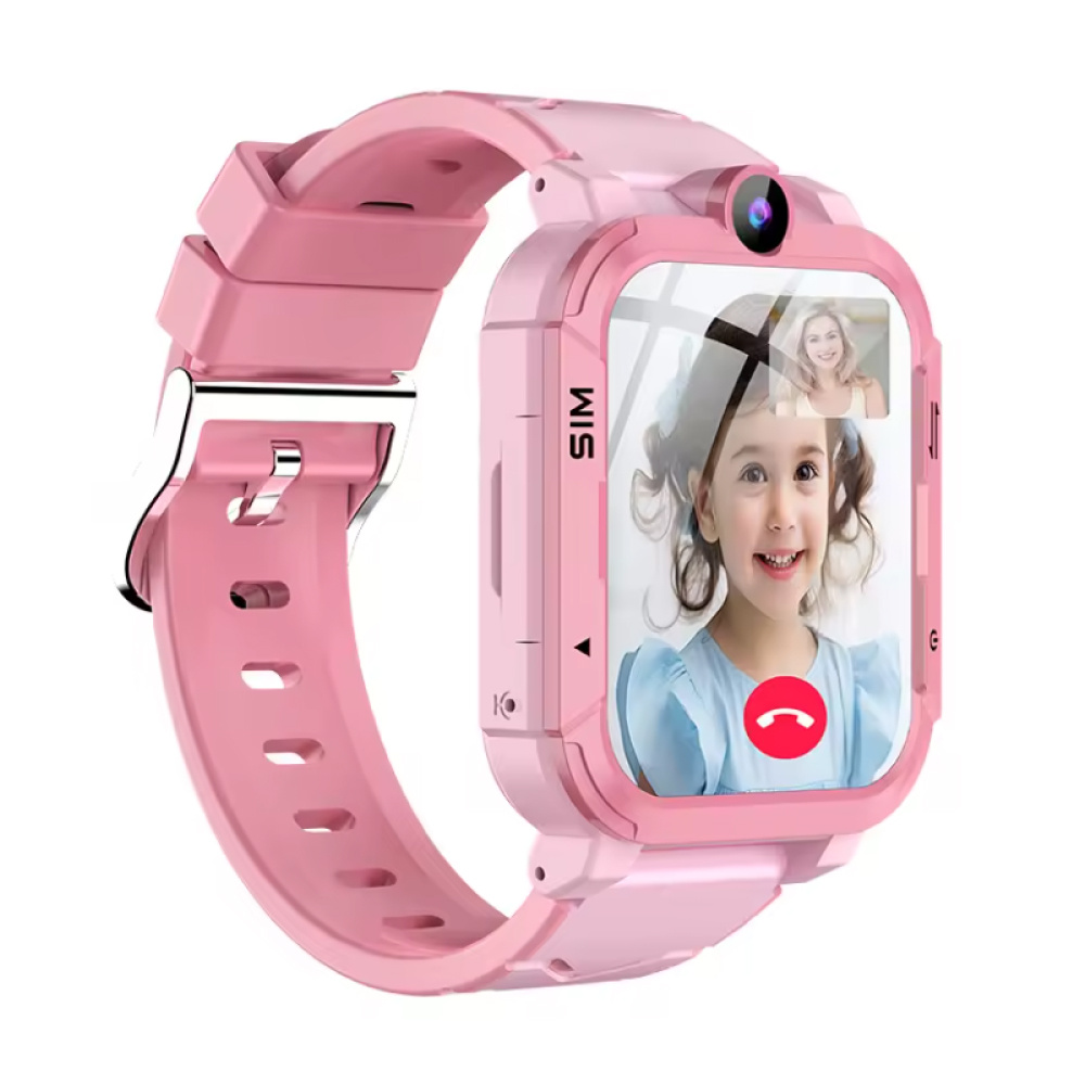 Blackview Reloj inteligente Z20 para niños - Rastreador GPS - Videollamada - SOS - Pulsera inteligente para niños - Rosa