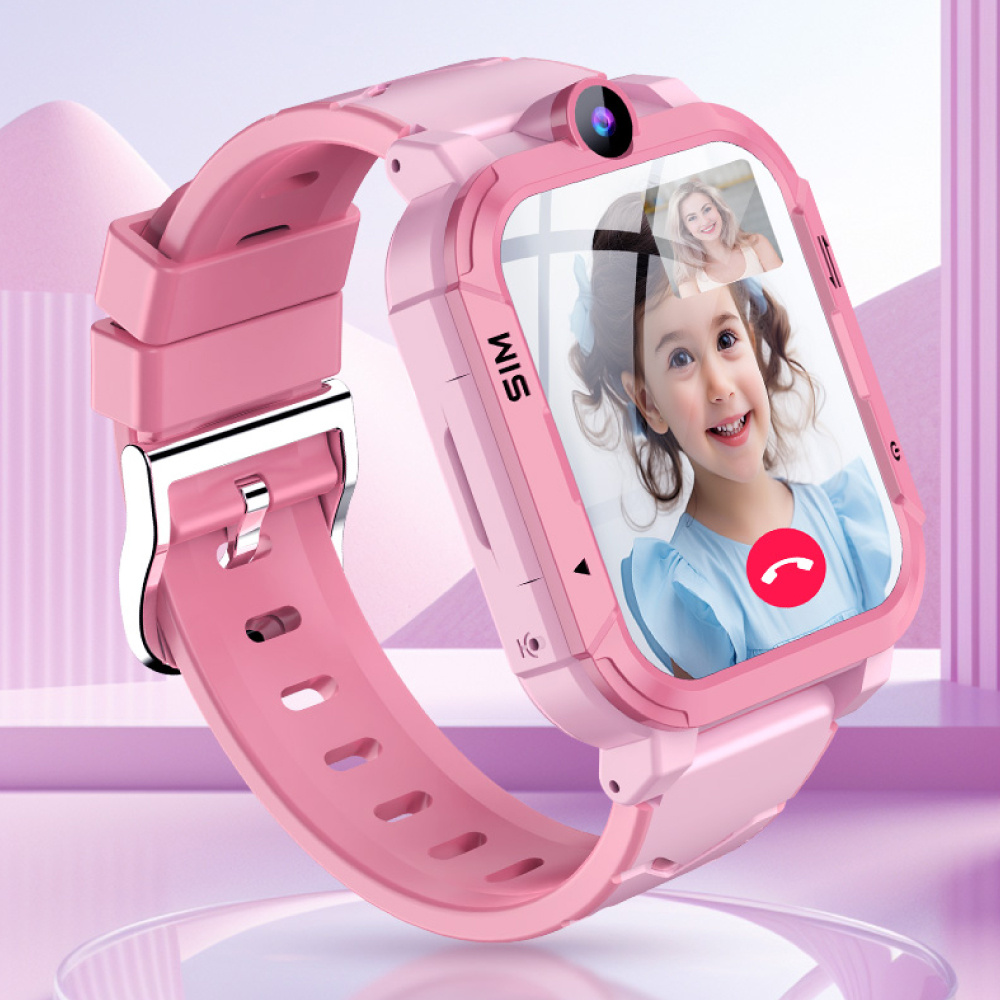 Blackview Reloj inteligente Z20 para niños - Rastreador GPS - Videollamada - SOS - Pulsera inteligente para niños - Rosa