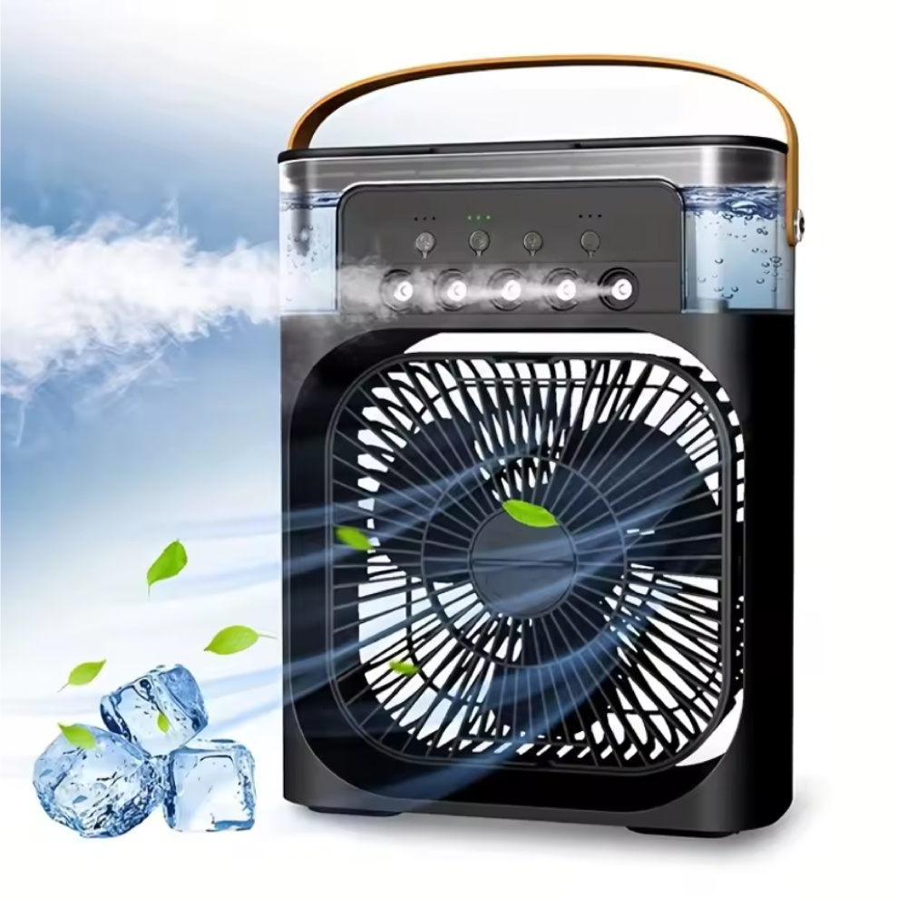 RUDECK Portable Fan / Humidifier / Air Conditioner - Mini USB Air Cooler - Black