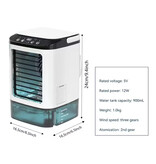 RUDECK Condizionatore d'aria portatile - Mini raffrescatore d'aria USB - Serbatoio d'acqua da 900 ml - Bianco