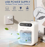 BALASHOV Ventilatore condizionatore portatile - Mini raffrescatore d'aria USB - Serbatoio d'acqua da 500 ml - Bianco