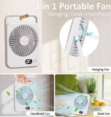 Stuff Certified® F10 Mini Fan - 5 Modes - Portable Fan USB Rechargeable - White