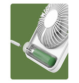 Stuff Certified® F10 Mini Fan - 5 Modes - Portable Fan USB Rechargeable - White