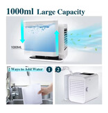 Microhoo Portable Air Conditioner Fan - Mini USB Air Cooler - 1000ml Water Tank - White