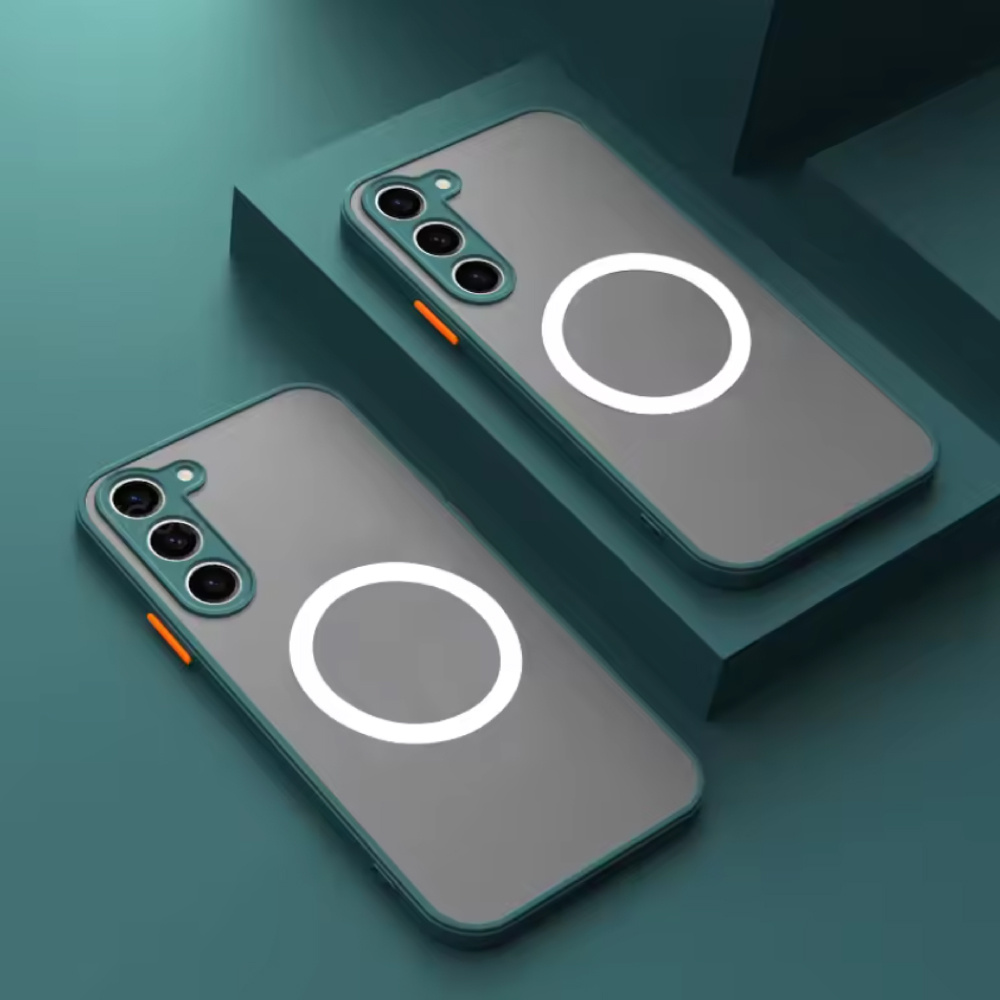 Stuff Certified® Matte Magnetisch Hoesje voor Samsung Galaxy S22 - Draadloos Opladen Cover - Donkergroen