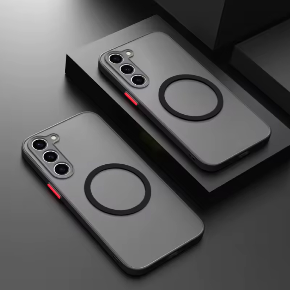 Stuff Certified® Matte Magnetisch Hoesje voor Samsung Galaxy S24 Ultra - Draadloos Opladen Cover - Zwart