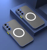 Stuff Certified® Matte Magnetisch Hoesje voor Samsung Galaxy S24 Ultra - Draadloos Opladen Cover - Blauw