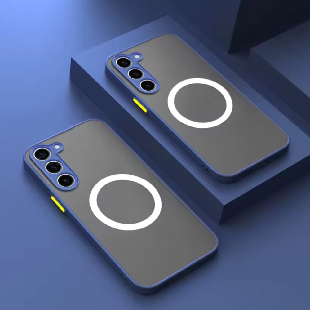 Stuff Certified® Custodia magnetica opaca per Samsung Galaxy S25 Plus - Custodia di ricarica wireless - Blu