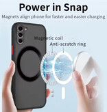 Stuff Certified® Matte Magnetisch Hoesje voor Samsung Galaxy S25 - Draadloos Opladen Cover - Blauw