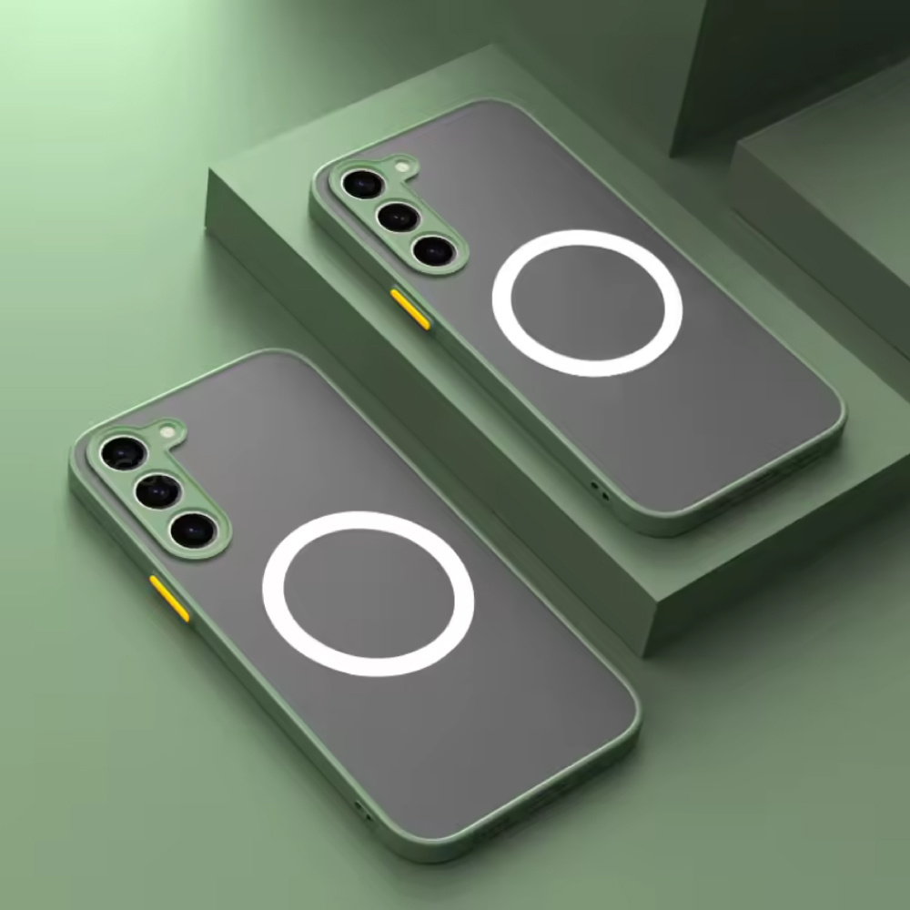Stuff Certified® Matte Magnetisch Hoesje voor Samsung Galaxy S24 Ultra - Draadloos Opladen Cover - Groen