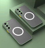 Stuff Certified® Matte Magnetisch Hoesje voor Samsung Galaxy S25 Plus - Draadloos Opladen Cover - Groen