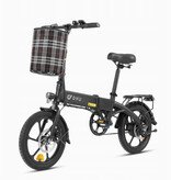 Dyu A1F Vouwbare Elektrische Fiets - Smart E Bike - 250W - 7,5 Ah Batterij - Zwart
