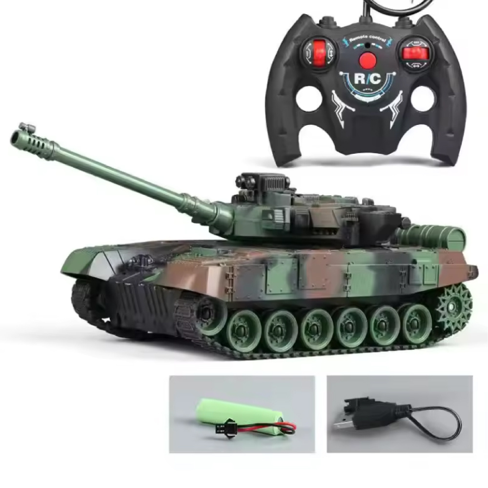 CONUSEA Tanque militar RC con control remoto - Modelo M1 Leopard 2 - Verde camuflaje