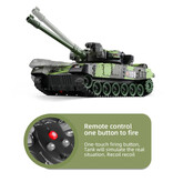 CONUSEA Tanque militar RC con control remoto - Modelo M1 Leopard 2 - Verde camuflaje