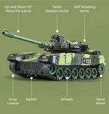 CONUSEA Tanque militar RC con control remoto - Modelo M1 Leopard 2 - Verde camuflaje
