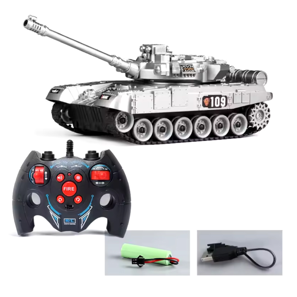 Tanque militar RC con control remoto - Modelo M1 Leopard 2 - Plateado