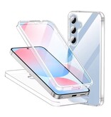 ZEKS Samsung Galaxy S25 Full Body 360° Hoesje - Transparant TPU Silicone Case + PET Screenprotector
