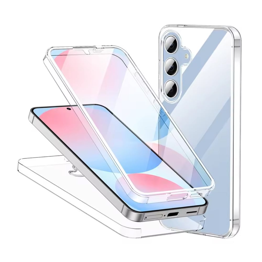 ZEKS Funda completa 360° para Samsung Galaxy A06 - Funda de silicona TPU transparente + protector de pantalla PET