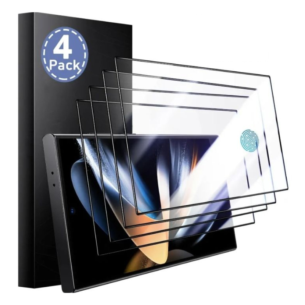 Protector de pantalla para Samsung Galaxy S23 Ultra (4 unidades, vidrio templado 9H)