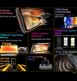 Blackview Smartphone d'extérieur BL7000 - 24 Go RAM - 256 Go Stockage - Appareil photo 50 MP - Batterie 7500 mAh - Noir