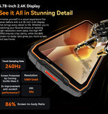 Blackview Smartfon BL7000 Outdoor - 24 GB RAM - 256 GB pamięci masowej - Aparat 50 MP - Bateria 7500 mAh - Czarny