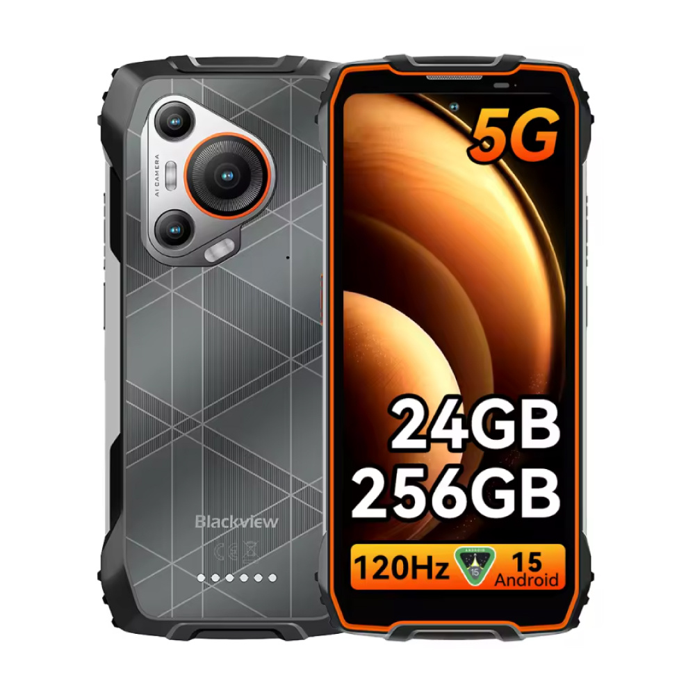 Blackview BL7000 Smartphone Outdoor - 24 GB RAM - 256 GB Opslag - 50 MP Camera - 7500mAh Batterij - Oranje