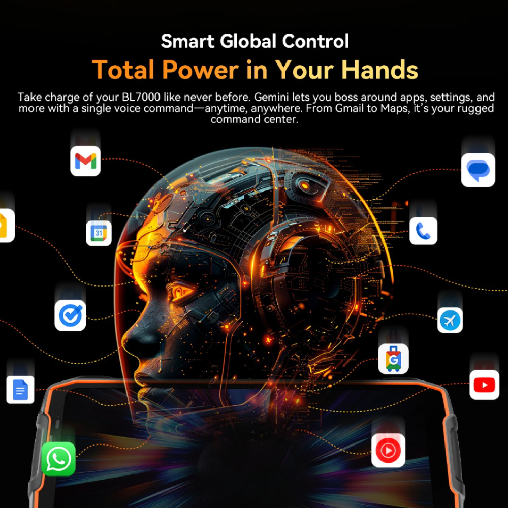 Blackview Smartphone BL7000 per esterni - 24 GB di RAM - 256 GB di memoria - Fotocamera da 50 MP - Batteria da 7500 mAh - Arancione