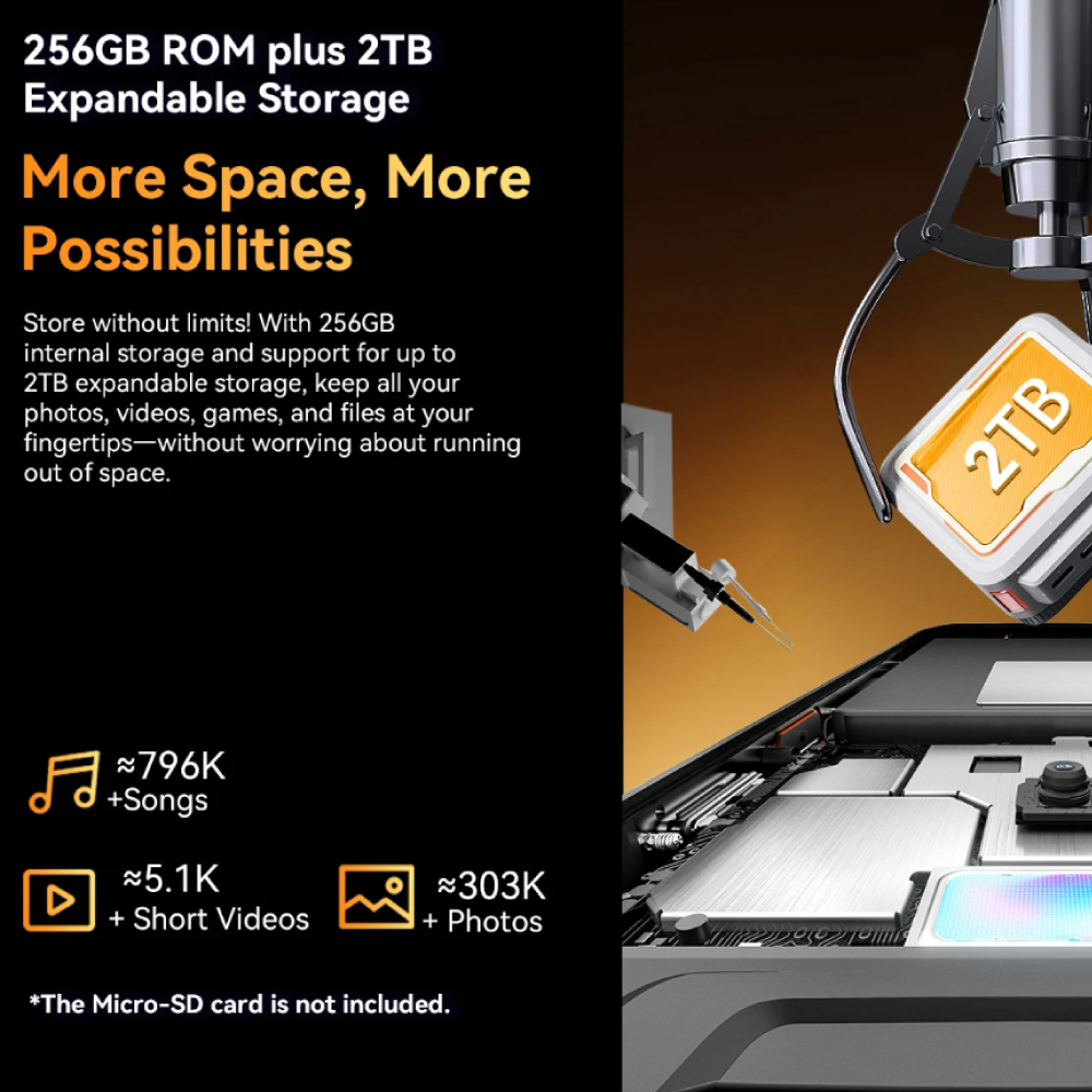 Blackview Smartfon BL7000 Outdoor - 24 GB RAM - 256 GB pamięci masowej - Aparat 50 MP - Bateria 7500 mAh - Pomarańczowy