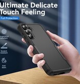 Stuff Certified® Etui pancerne Samsung Galaxy A55 (5G) - PC klasy wojskowej + etui z TPU - czerwone