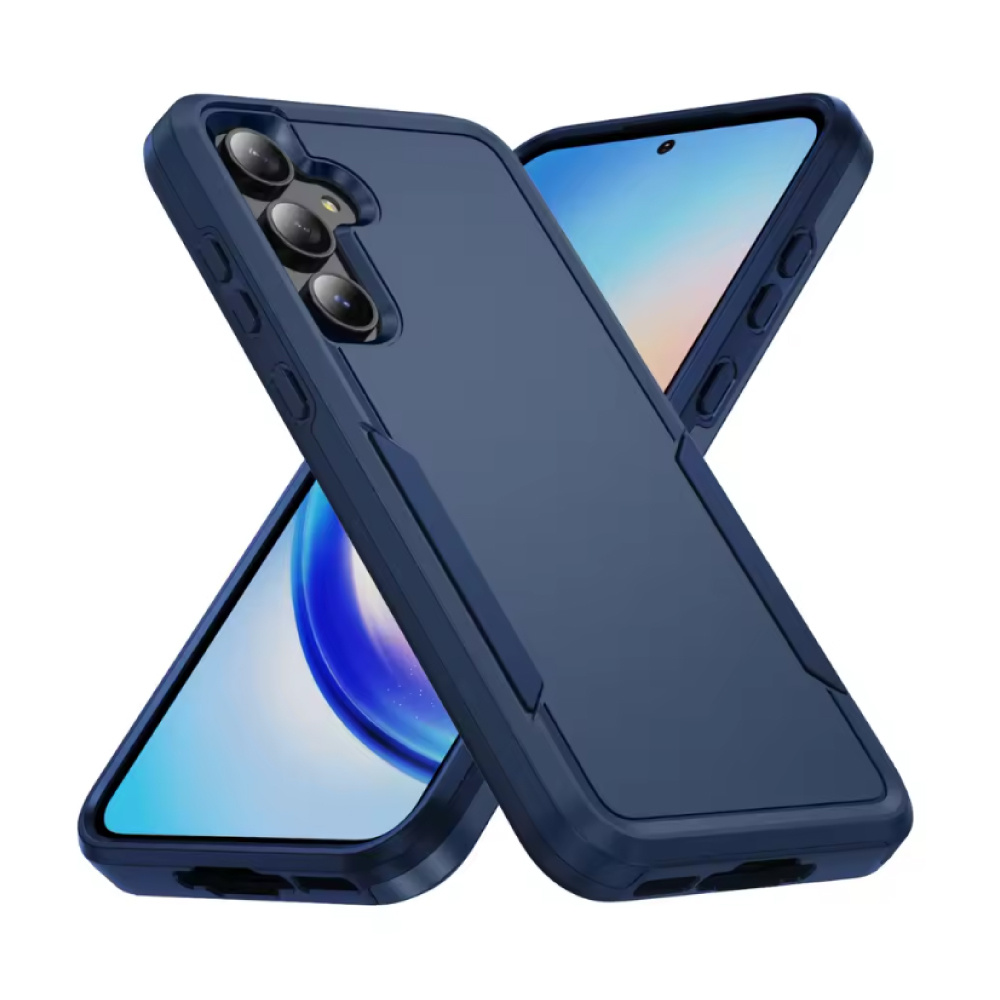 Stuff Certified® Coque Armor pour Samsung Galaxy S24 FE - Coque PC + TPU de qualité militaire - Bleu marine