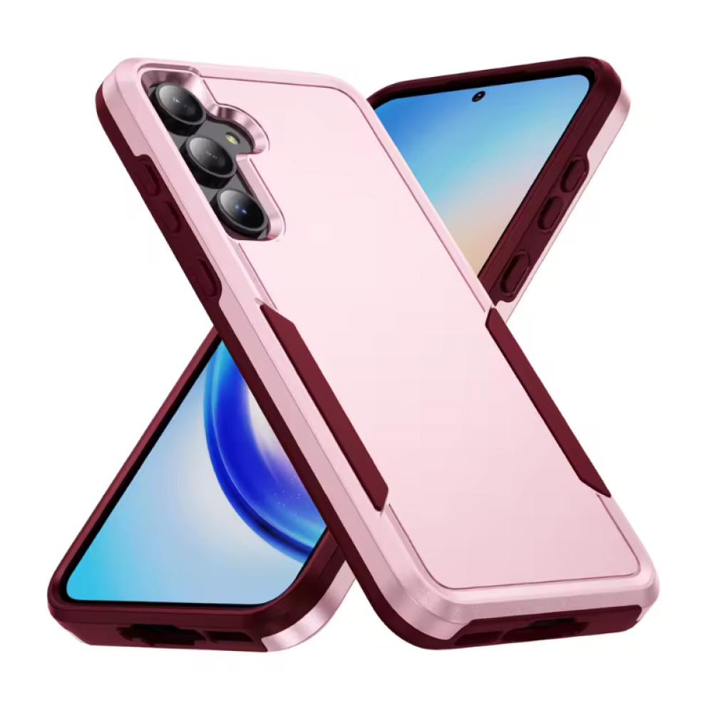 Stuff Certified® Coque Armor pour Samsung Galaxy S24 FE – Coque PC + TPU de qualité militaire – Rose