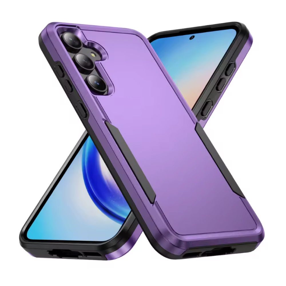Stuff Certified® Coque Armor pour Samsung Galaxy S24 FE – Coque PC + TPU de qualité militaire – Violet