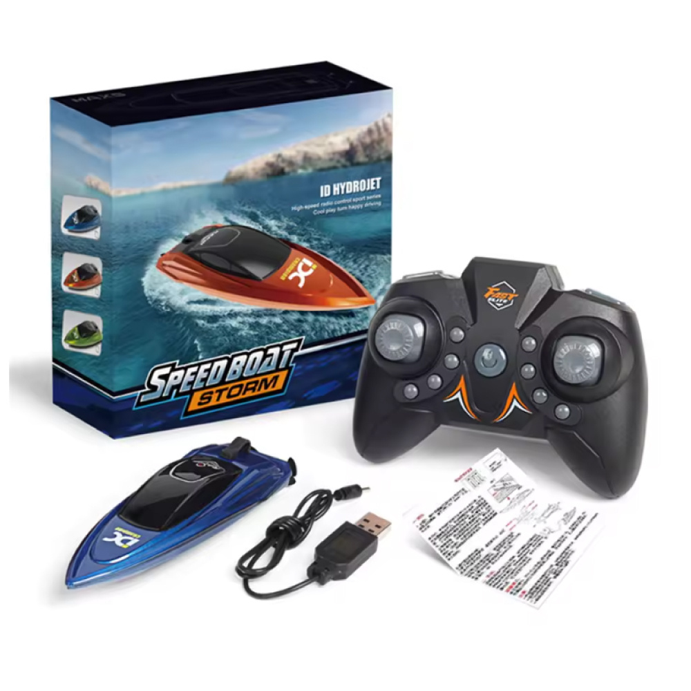 Stuff Certified® HC-805 RC Speed Boat with Remote Control - Swimming Pool Toys Waterproof - Blue