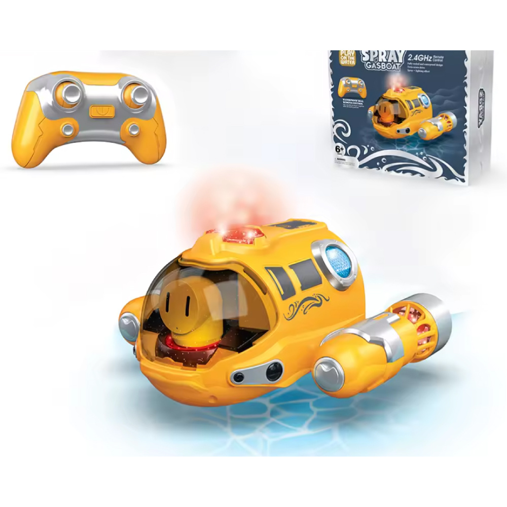Stuff Certified® Sottomarino RC con telecomando - Barca giocattolo da piscina impermeabile - Giallo