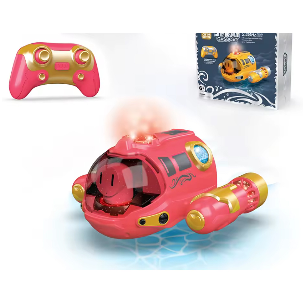 Submarino RC con control remoto - Barco de juguete para piscina impermeable - Rojo