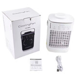 AFDEAL Draagbare Airconditoner Ventilator - USB Luchtkoeler - 700ml Watertank - Wit