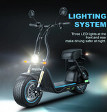 HoneyWhale M5 Max Fat Tire E-Bike Chopper - Electric Smart Scooter Bicycle - 14" Wheels - Black