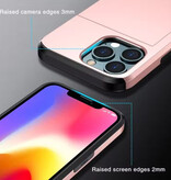 UTHAI Etui z klapką na kartę do iPhone'a XS – granatowe