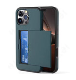 UTHAI Étui portefeuille avec fente pour carte pour iPhone 8 - Bleu marine