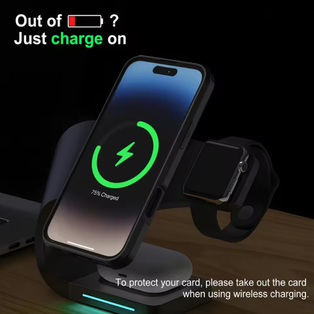 UTHAI Custodia a portafoglio con slot per carte di credito per iPhone 8 - Blu navy
