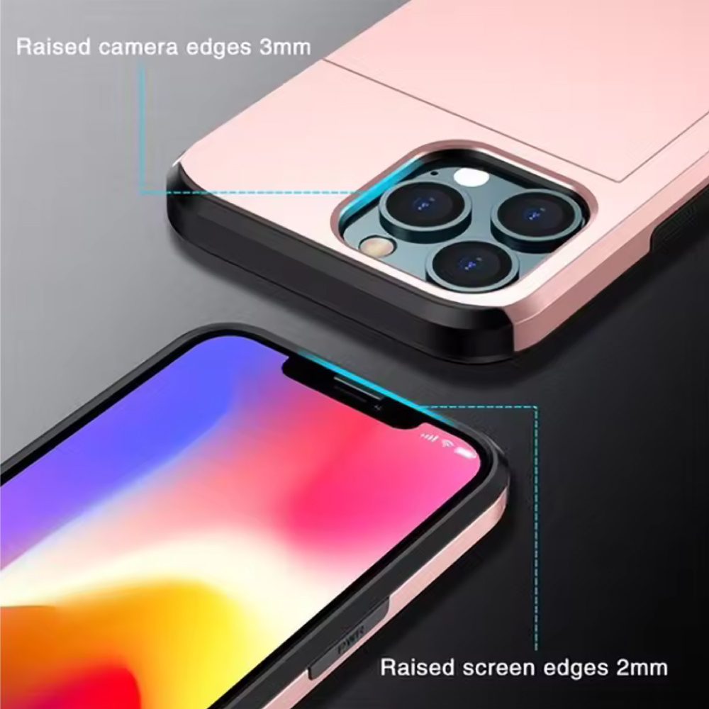 UTHAI Custodia a portafoglio con slot per carte di credito per iPhone 8 - Blu navy