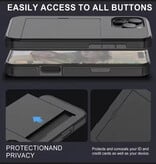 UTHAI Etui na karty do iPhone'a 14 Pro Max – etui z klapką i miejscem na karty – czarne