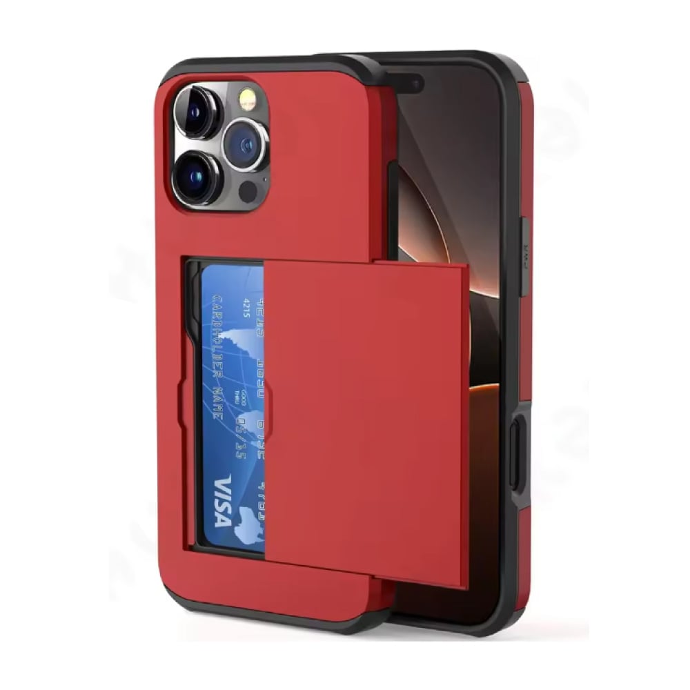 iPhone XS Max Brieftasche Kartensteckplatz Schutzhülle - Rot