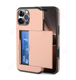 UTHAI Card Holder Case for iPhone 15 Pro Max - Wallet Card Slot Cover Case - Rose Gold