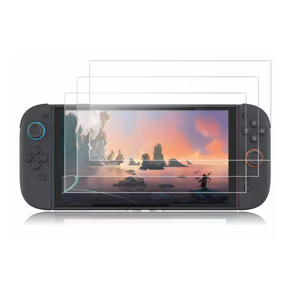 Protector de pantalla de vidrio templado antiarañazos para Nintendo Switch 2 (2025) (paquete de 3)
