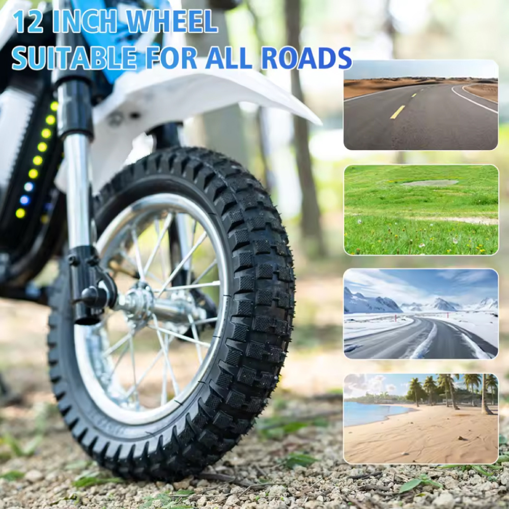 Evercross Tech Motocicleta eléctrica EV12M Pro - Patinete para niños - Ruedas de 12" - Azul