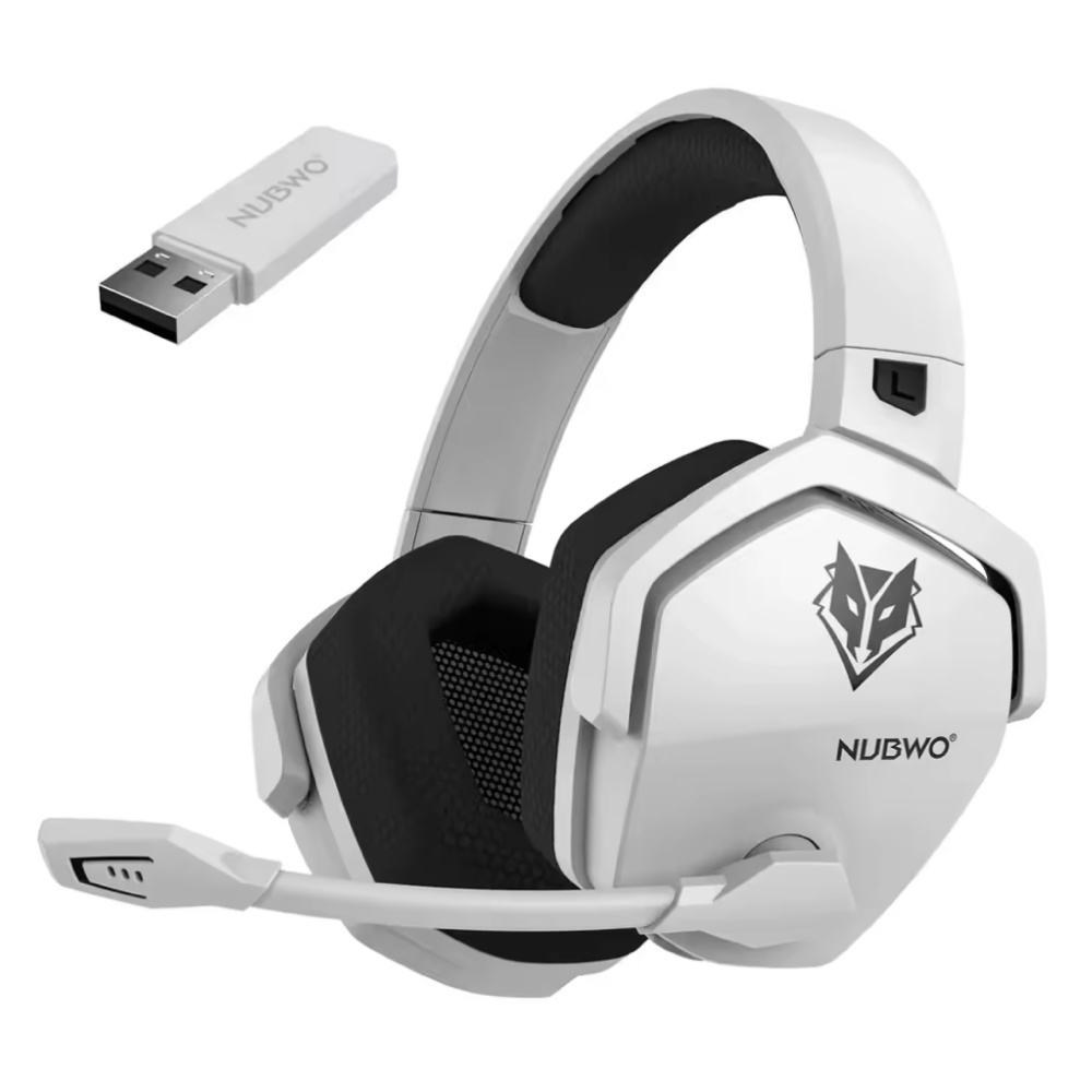 NUBWO Casque de jeu G06 avec microphone - Casque supra-auriculaire - Blanc