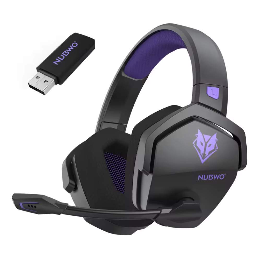 NUBWO Auriculares para juegos G06 con micrófono - Auriculares supraaurales - Negro/Morado