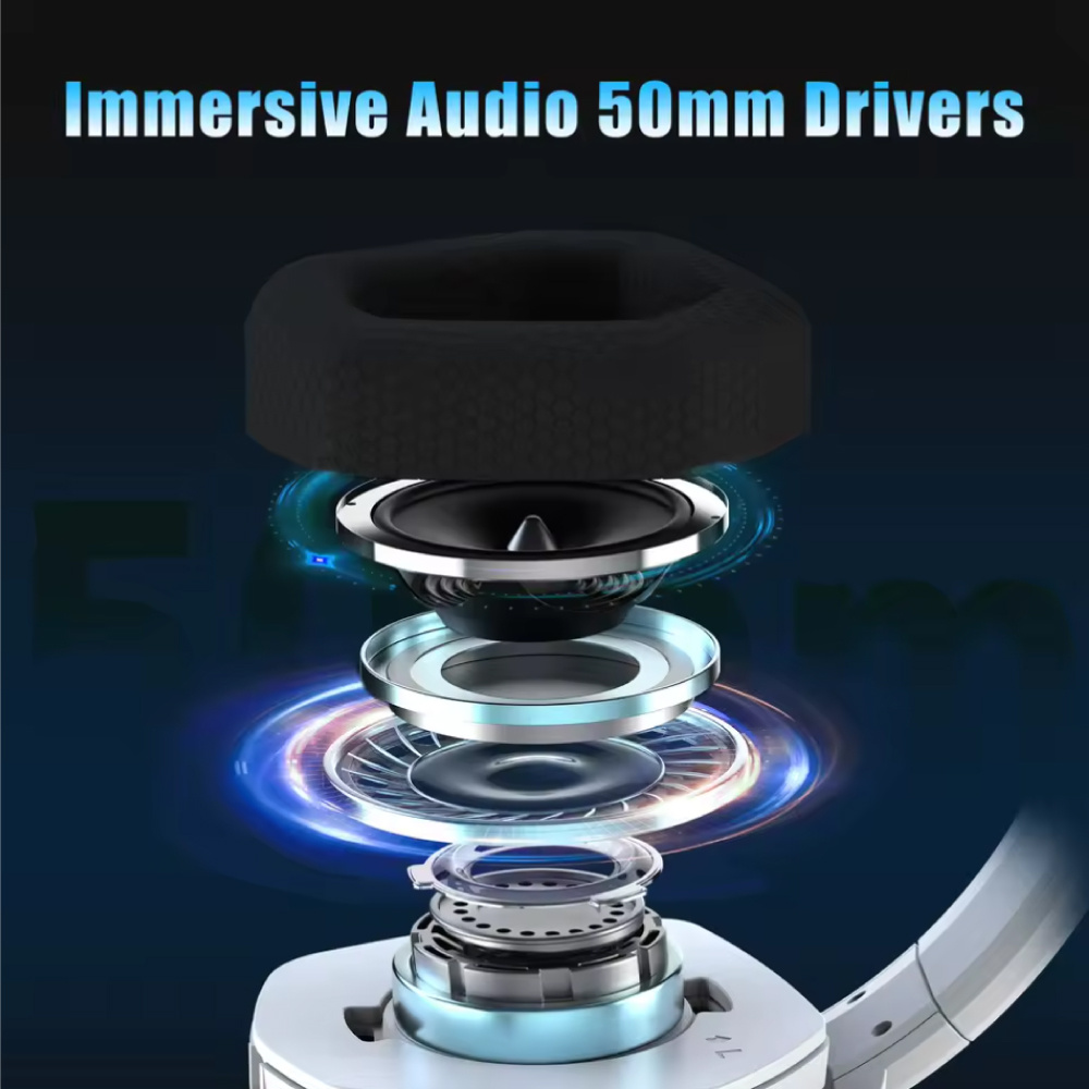 NUBWO Auriculares para juegos G06 con micrófono - Auriculares supraaurales - Negro y gris