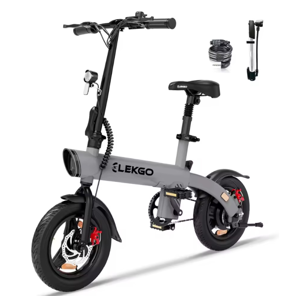 ELEKGO EG01 Urban Elektrische Fiets - 14-inch Wielen - Opvouwbare Smart E-Bike - Grijs
